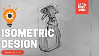 Isometric drawing tutorial for beginners  Engineering Drawing  Product design sketch [upl. by Hannavahs525]