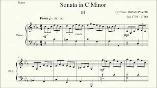 Sonata in C Minor Third Movement  Giovanni Battista Pescetti  Piano Repertoire 8 [upl. by Nahsrad774]