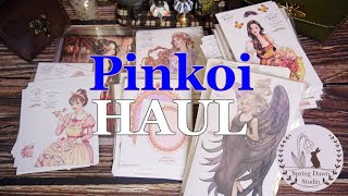 【ASMR】Pinkoi shopping HAUL  Girl Stickers  Hwaraさんの女の子ステッカーを大量購入しました♪ [upl. by Suirada748]