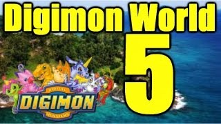 Digimon World 1 PS1 Lets PlayWalkthrough Part 5  Tyrannomon Vs Meramon Volcano Boss Gameplay [upl. by Ahsinrev]