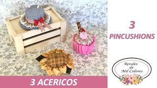 3 ACERICOS o ALFILETEROS ♻️ reciclando telas un CD y latas de conserva recycle 5minutecrafts 103 [upl. by Anastice106]