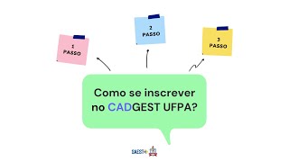 COMO SE INSCREVER NO CADGEST UFPA Tutorial [upl. by Enasus]