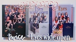 unboxing twice ❝ EYES WIDE OPEN ❞ ✰ story style retro versions  pre order photocards [upl. by Ominorej]