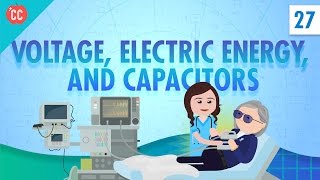 Voltage Electric Energy and Capacitors Crash Course Physics 27 [upl. by Bottali676]