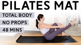 Total Body Pilates Mat Workout 48 Mins  No Props Needed [upl. by Branch]