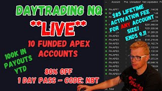 LIVE DAY TRADING  APEX LIVE SUPPORT DESK  APEX TRADER FUNDING  CODE NBT [upl. by Everett84]