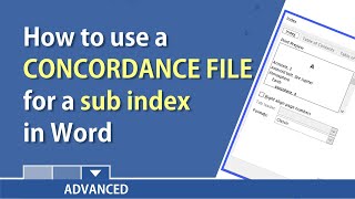 Word Create a subindex using a concordance file in MS Word by Chris Menard [upl. by Stedmann82]