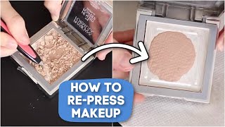 How to REPRESS Powder Makeup  Easy Way To Fix Broken Powders [upl. by Aiciled]