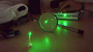 Green Laser Pointer Light Match With the magnifier [upl. by Aneloc821]