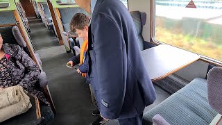 Oswestry Hertiage Railway Clive teaching Daniel to clip the passengers tickets [upl. by Aerua]