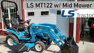 Tractor Preview LS MT122 amp MT125 Sub Compact Tractor with Front Loader amp 60quot mid mower [upl. by Akirea916]