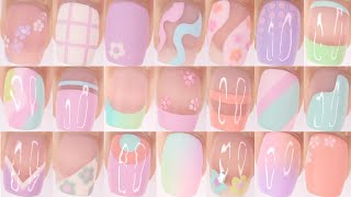 DIY 20 SPRING NAIL DESIGNS  pastel nail art compilation using spring nail polish colors 2023 [upl. by Calise]