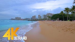 4K Virtual Tour  Waikiki Beach Oahu Hawaii  2 Hours Relaxations Video [upl. by Giles]