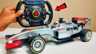 F1 RC Car With Real Gyro Simulation Steering Unboxing amp Testing  Chatpat toy tv [upl. by Yliak]