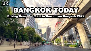 【🇹🇭 4K】Driving Beautiful Road in Downtown Bangkok 2022  Driving Ambience Relaxation Thailand [upl. by Anglim765]