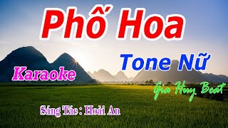 Phố Hoa  Karaoke  Tone Nữ  Nhạc Sống  gia huy beat [upl. by Teodora]