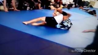 Jr High school girl defeats stronger man in jiujitsu match [upl. by Corbie354]