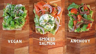 CRUSHED AVOCADO TOAST  3 WAYS [upl. by Nallac]