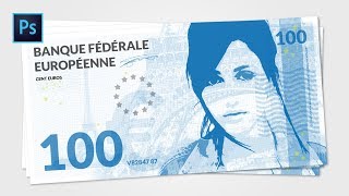 Créer un faux billet de banque sur Photoshop  TUTO [upl. by Leahcimaj]