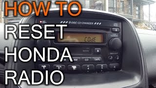 How To Reset Your Honda Radio When You Get Code Message [upl. by Rutra383]