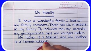 My Family Essay in English WritingLearn Essay [upl. by Ak]