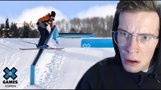 180lb Skier Reacts to X Games Slopestyle 2021 [upl. by Suoiradal79]