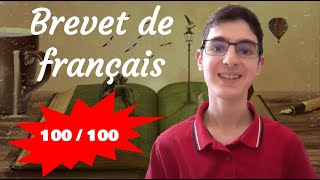 Brevet de français  Comment jai obtenu 100100  Présentation et conseils [upl. by Aronid714]