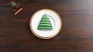 Christmas Tree NapkinFolding Tutorial [upl. by Darin]