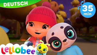 Pandabär ging über die Berge  Kinderlieder und Cartoons  Lellobee  Moonbug Kids Deutsch [upl. by Blood135]