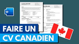 Comment Faire un CV Canadien 2025  Normes et Modèle Gratuit [upl. by Nance406]