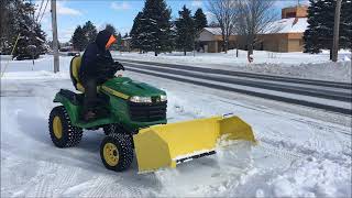 John Deere X758 Plowing with my 52 in blade with my hand built side wings They work awesome [upl. by Ennylcaj]