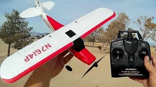 Volantex Sport Cub 7614 Stabilized 4 Channel Trainer Airplane Flight Test Review [upl. by Nelsen]