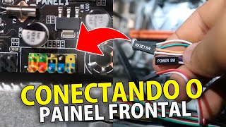 COMO CONECTAR O BOTÃO DE POWER E RESET PAINEL FRONTAL DO GABINETE  USB  AUDIO [upl. by Akemot]