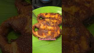 Vanjaram Fish Fry  ఆంధ్రా చేపల వేపుడు🤤  Recipe in Description  Andhra Style Seer Fish Fry shorts [upl. by Aivul914]