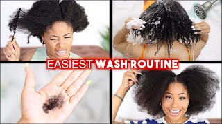 EASIEST Wash Day Routine EVER💦 no tears natural hair [upl. by Yderf]