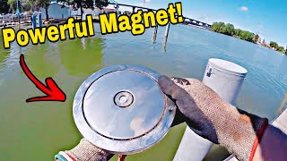 Magnet Fishing With The Most Powerful Magnet EVER Made  You Wont Believe What I Found [upl. by Karlotte]