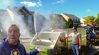 Trash Can Bin Cleaning Trailer Rig With House Washing And Roof Cleaning [upl. by Renaldo]