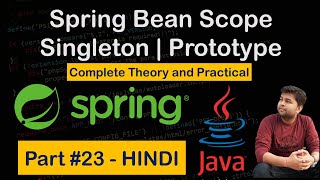 Spring Bean Scope  Singleton  Prototype  how to configure scope spring tutorial in hindi [upl. by Ahseuqal597]