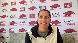 Courtney Deifel recaps 100 win over UTArlington in final day of Razorback Invitational [upl. by Garreth]