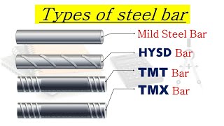 Types of steel bars mild steel barTMTTMXHYSDCRSSDTOR  Full forms key features 🔥🔥🔥🔥 [upl. by Yk]