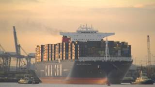 CMA CGM Marco Polo Worlds exLargest Carrying Container Ship 10th December 2012 [upl. by Selhorst655]