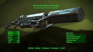 Fallout 4  INSTIGATING GAUSS RIFLE Best Legendary Gauss Rifle and Rare Legendary Gauss Rifle [upl. by Matta844]