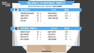 Two Counties Cricket Championship  Division Four  Maldon CC 2nd XI v Wivenhoe Town CC 2nd XI [upl. by Aronle]