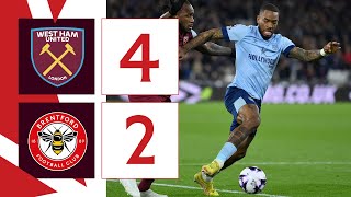 Maupay and Wissa score in derby defeat  West Ham United 42 Brentford  Premier League Highlights [upl. by Anitak]