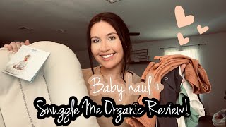 gender neutral baby haul for a surprise gender  snuggle me organic first impression [upl. by Schou]