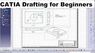 CATIA Drafting  Drawing Tutorial for Beginners  1 [upl. by Oker]