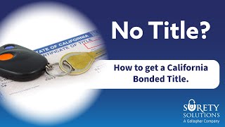 No title How to get a California Bonded Title [upl. by Yznil]