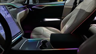 Tesla Model S Interior ambient upgrade  Best version [upl. by Aeslek]