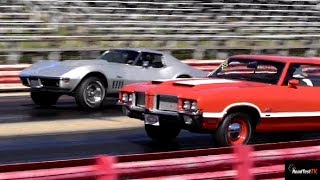 Rare L88 427 Corvette vs Olds 442 W30  14 Mile Drag Race  Old School  Road Test TV ® [upl. by Mientao839]