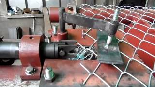 Fully automatic Chain Link Fence Making Machine Red surface treatment [upl. by Aiynat]